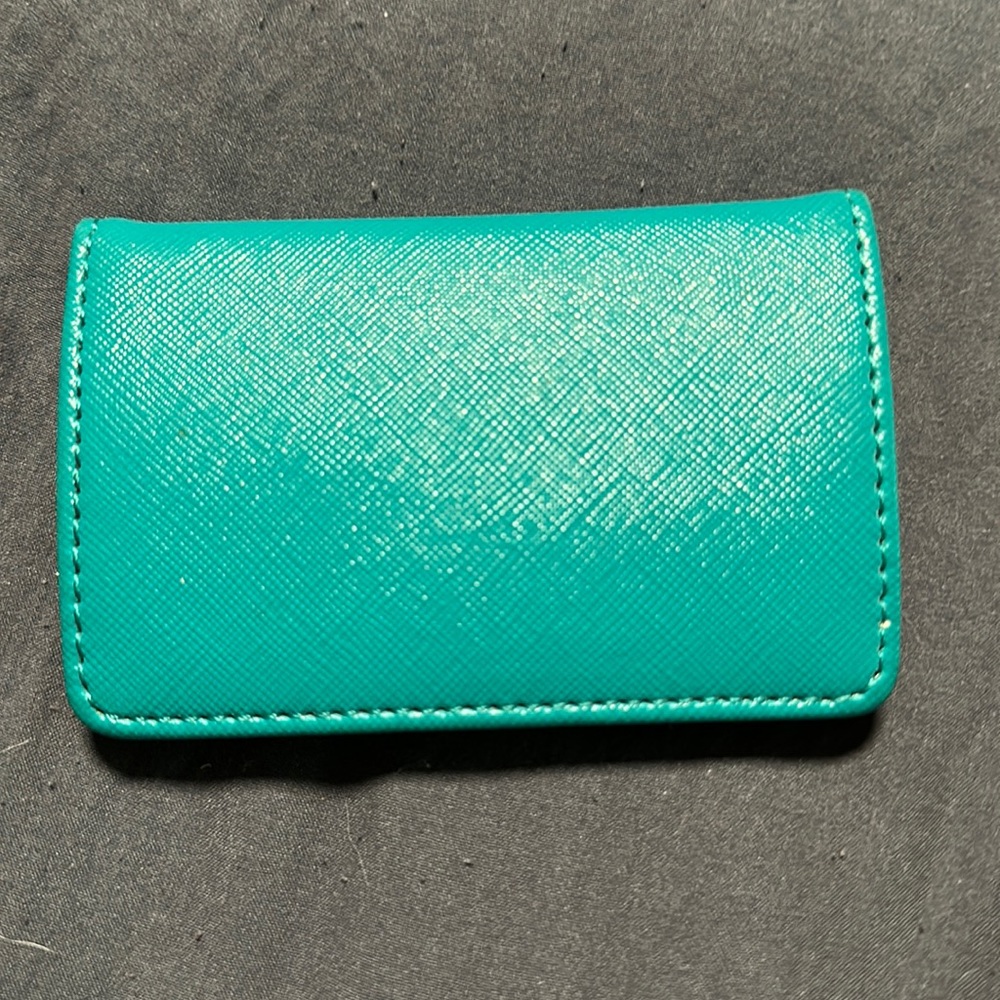 Turquoise faux leather wallet/card case